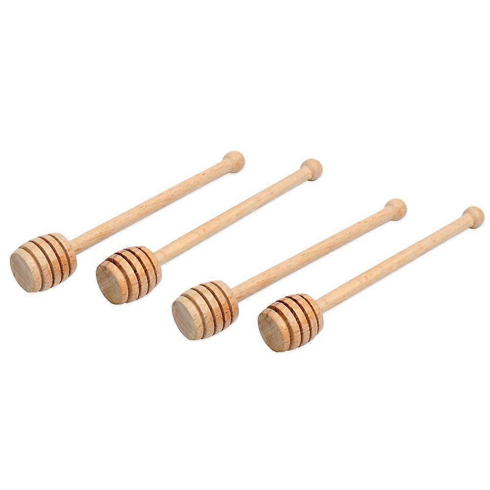 Honey Dipper Set of 4 Beech Wood Glue Design for Precise Serving and Tea Breakfast