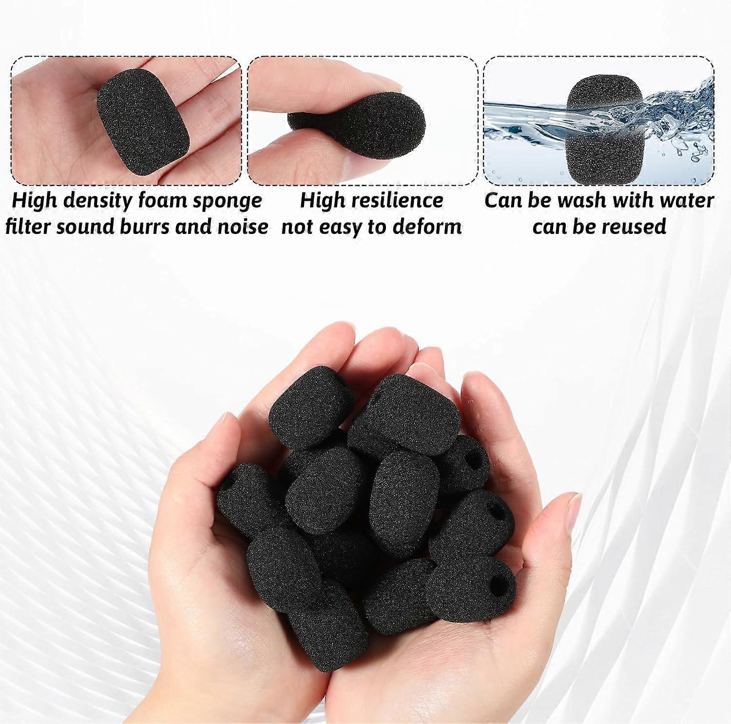 15Pcs Mini Microphone Foam Covers, Lapel Headset Mic Windscreen for Clear Audio and Noise Reduction