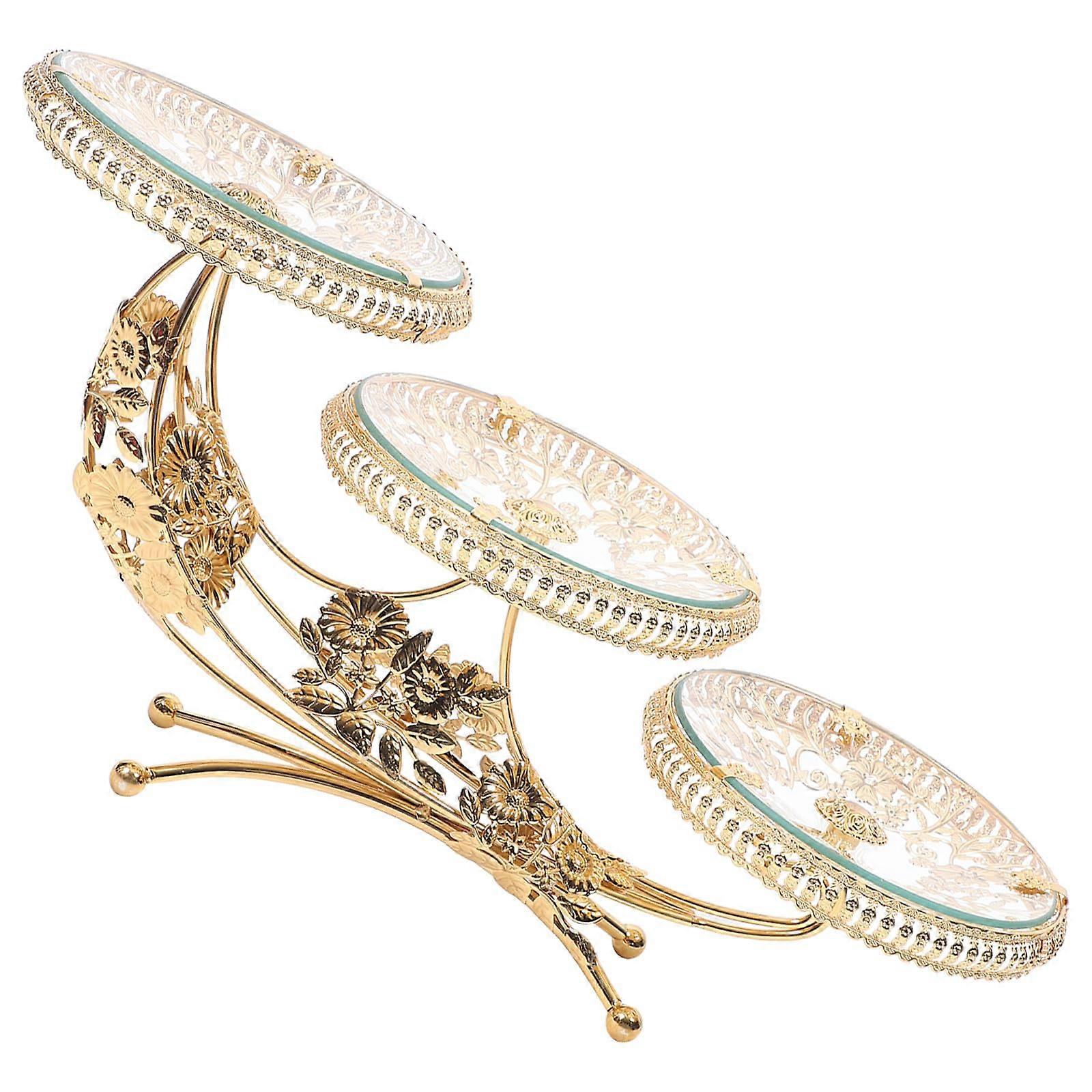 Elegant Glass Cake Stand with Base, Large Crystal Dessert and Fruit Serving Tray for Parties