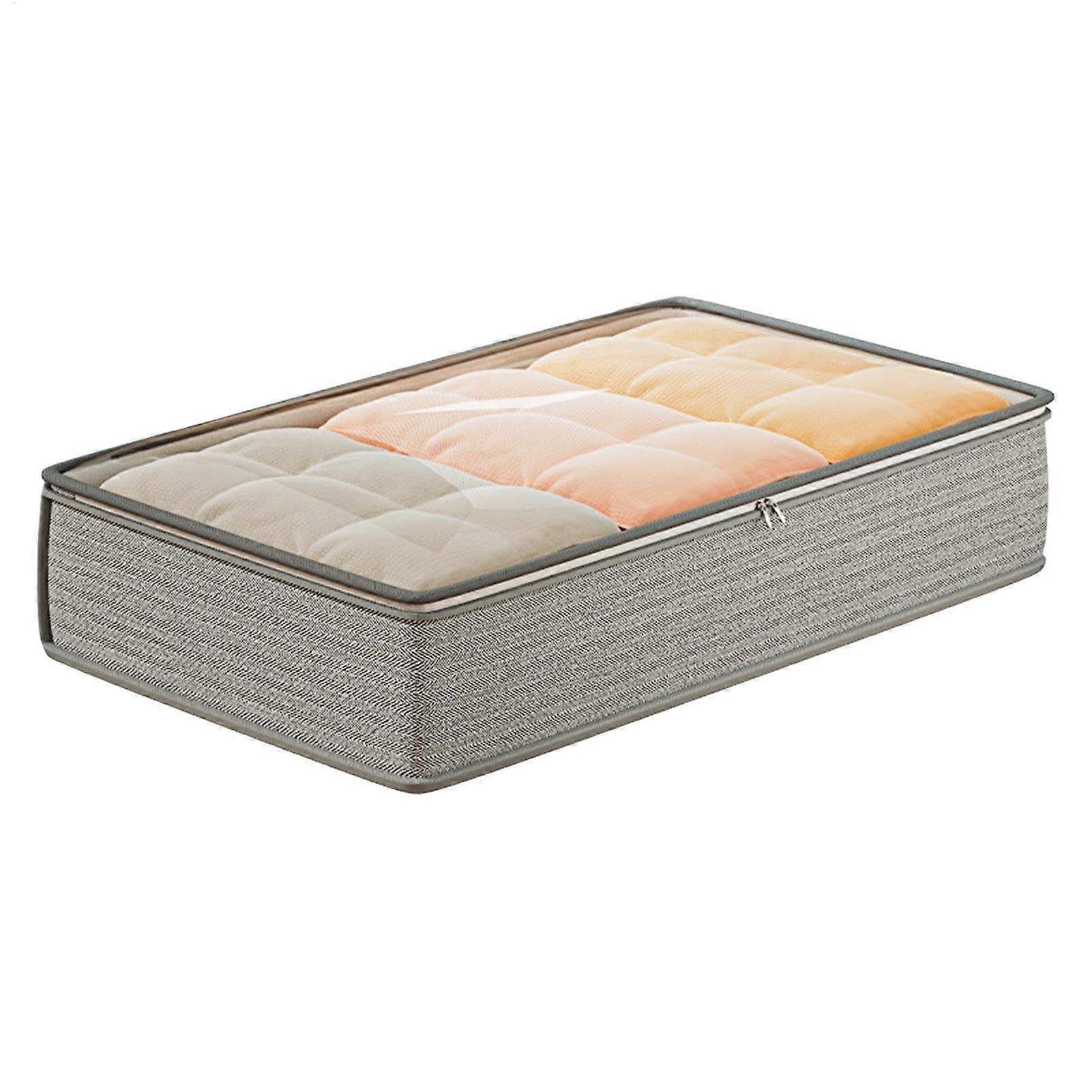 Large Capacity Under Bed Storage Bin with Easy Access Zipper for Clothes Blankets and Towels