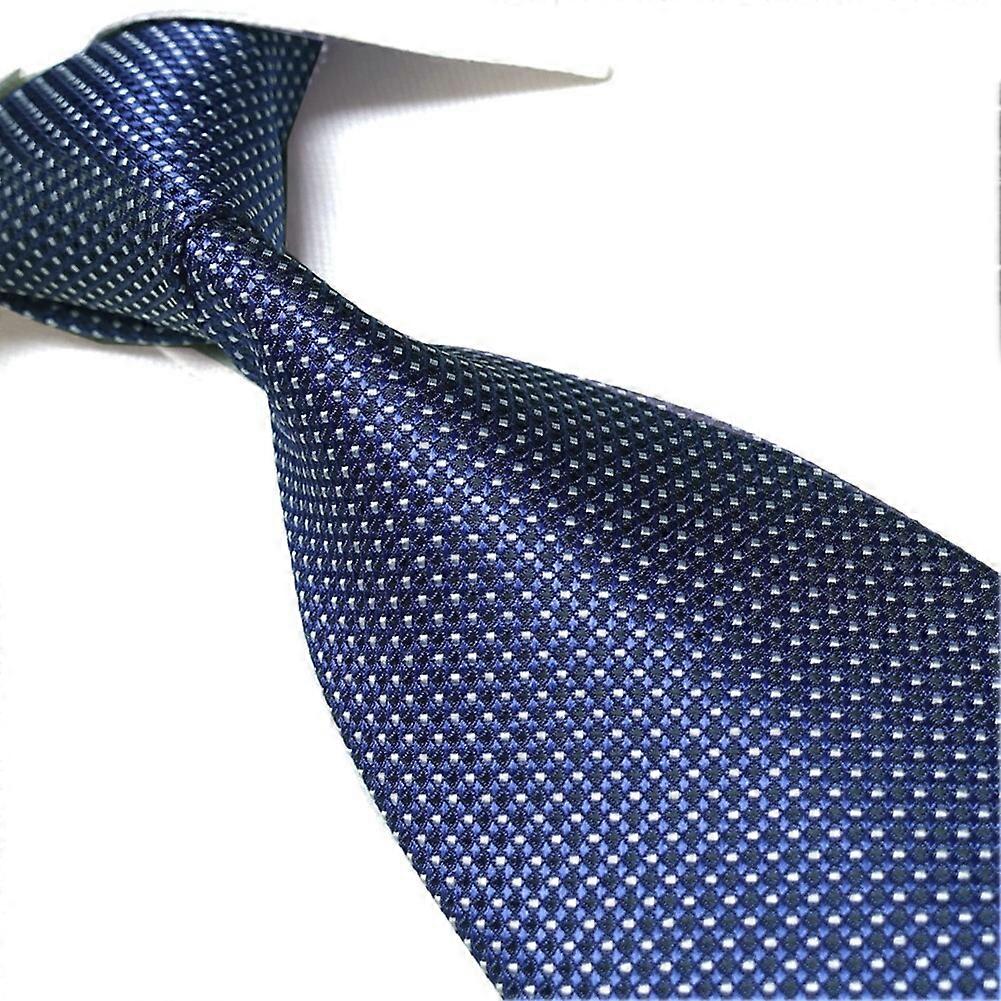 Men's Extra Long Tie Polyester Microfiber Woven Jacquard Blue Solid Necktie 63"