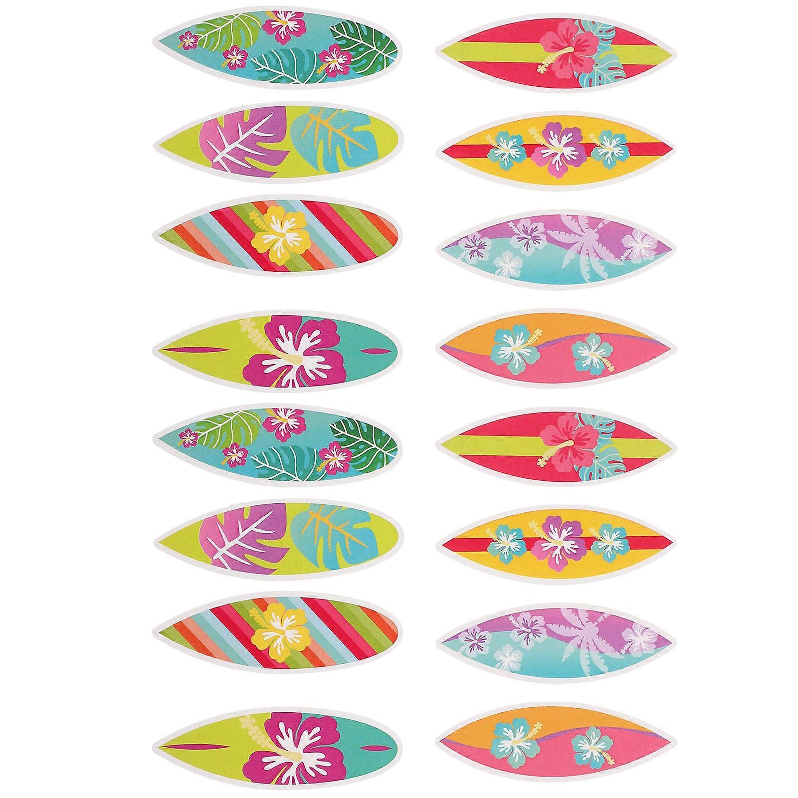 Pool Party Cake Topper 16Pcs Surfboard Cake Picks for Decoration