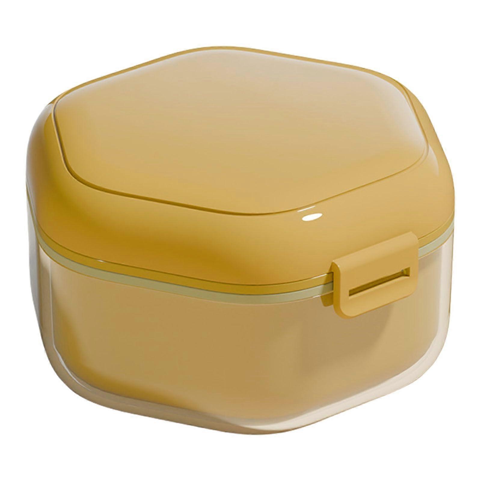 Denture Cleaning Case with Builtin Strainer, Travel Retainer Storage Box, Ventilated Design Ref: 4756