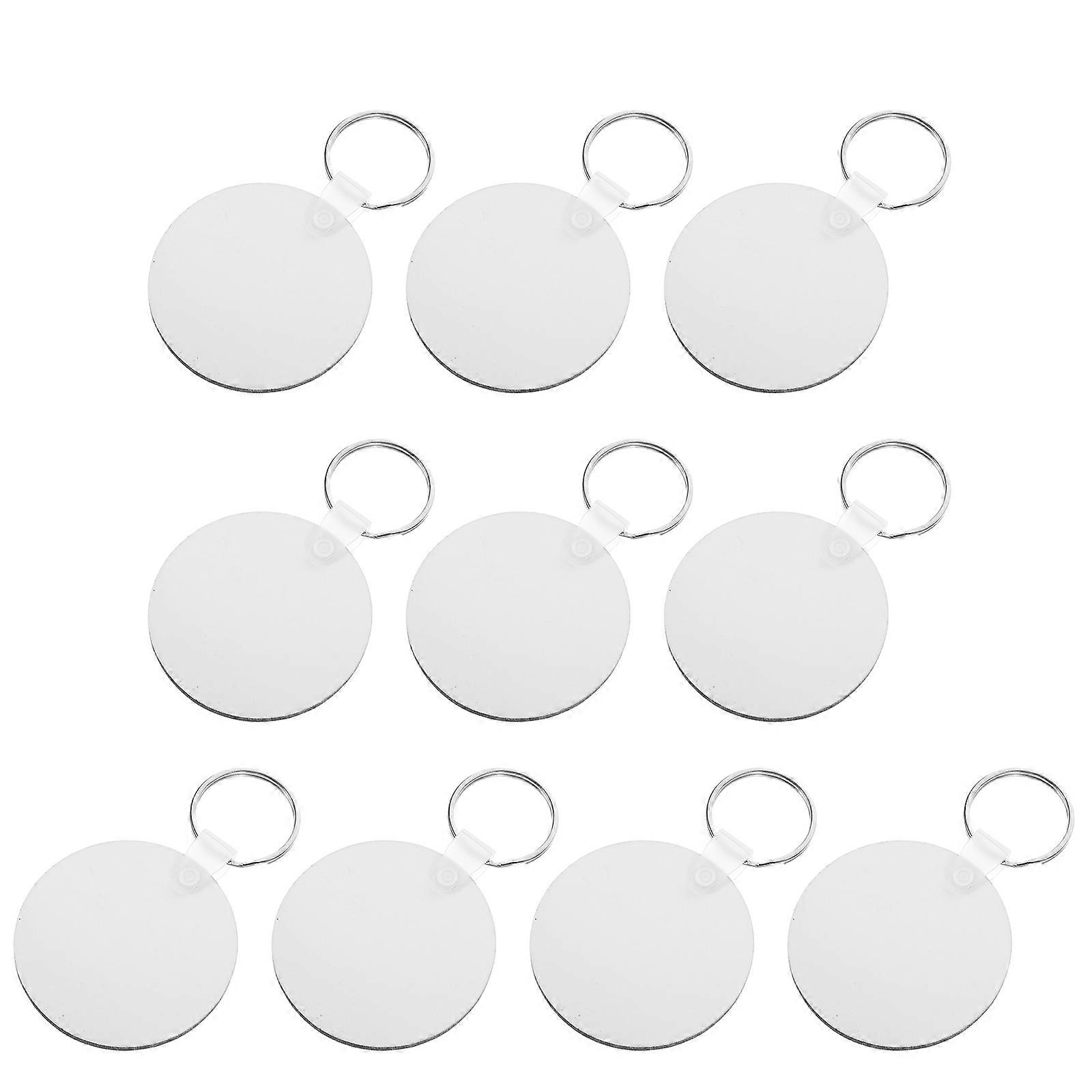 Handicraft Keychain Sublimation Key Ring Blanks for DIY 10Pcs White