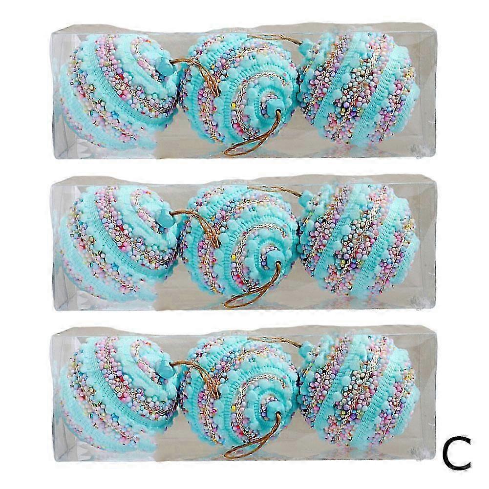 26-27 9x8cm Macaronfarbene Schaumstoff-Weihnachtskugeln, Christbaumschmuck