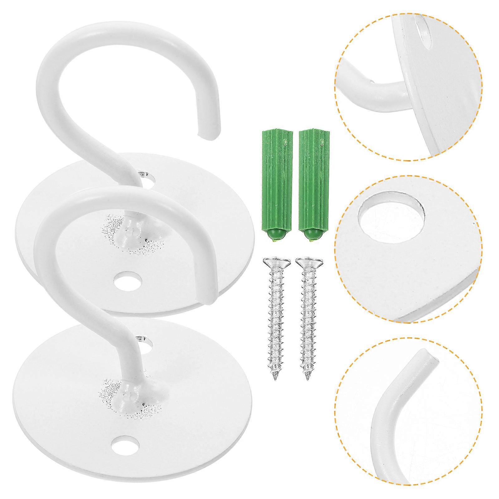 1Set White Ceiling Hooks Metal Flower Pot Hooks for Hanging Plants