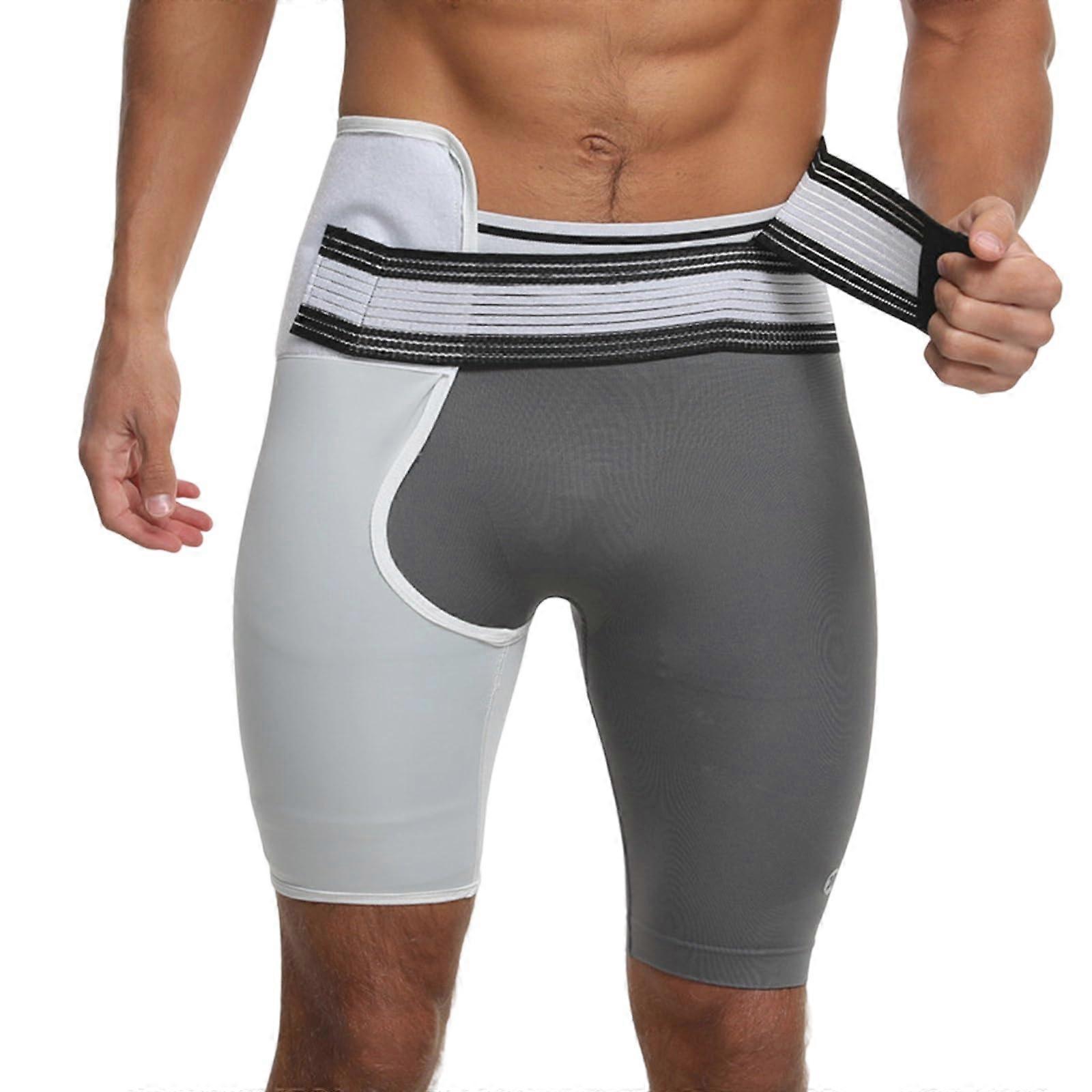 Thigh Brace with Waist Belt for Strength Training, Adjustable Support and Muscle Compression