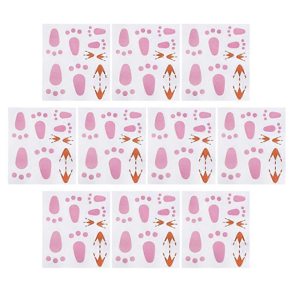 10 Sheets Easter Rabbit and Chick Footprint Stickers Easter Themed Decals Easter Party Supplies