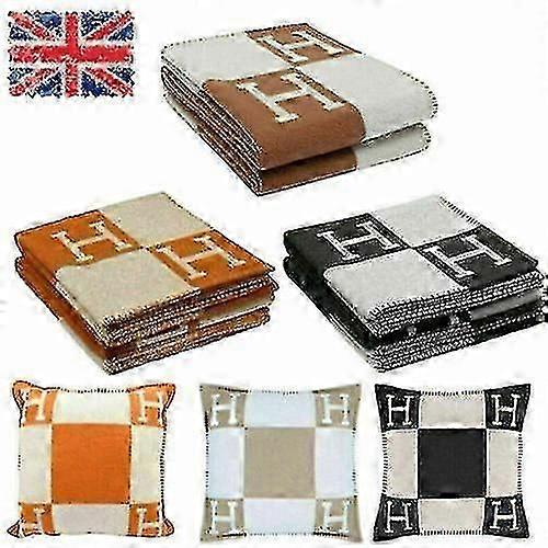 wool Cashmere Throw Plaid Blankets Pillow Sofa Bedding Shawl Xmas Gift