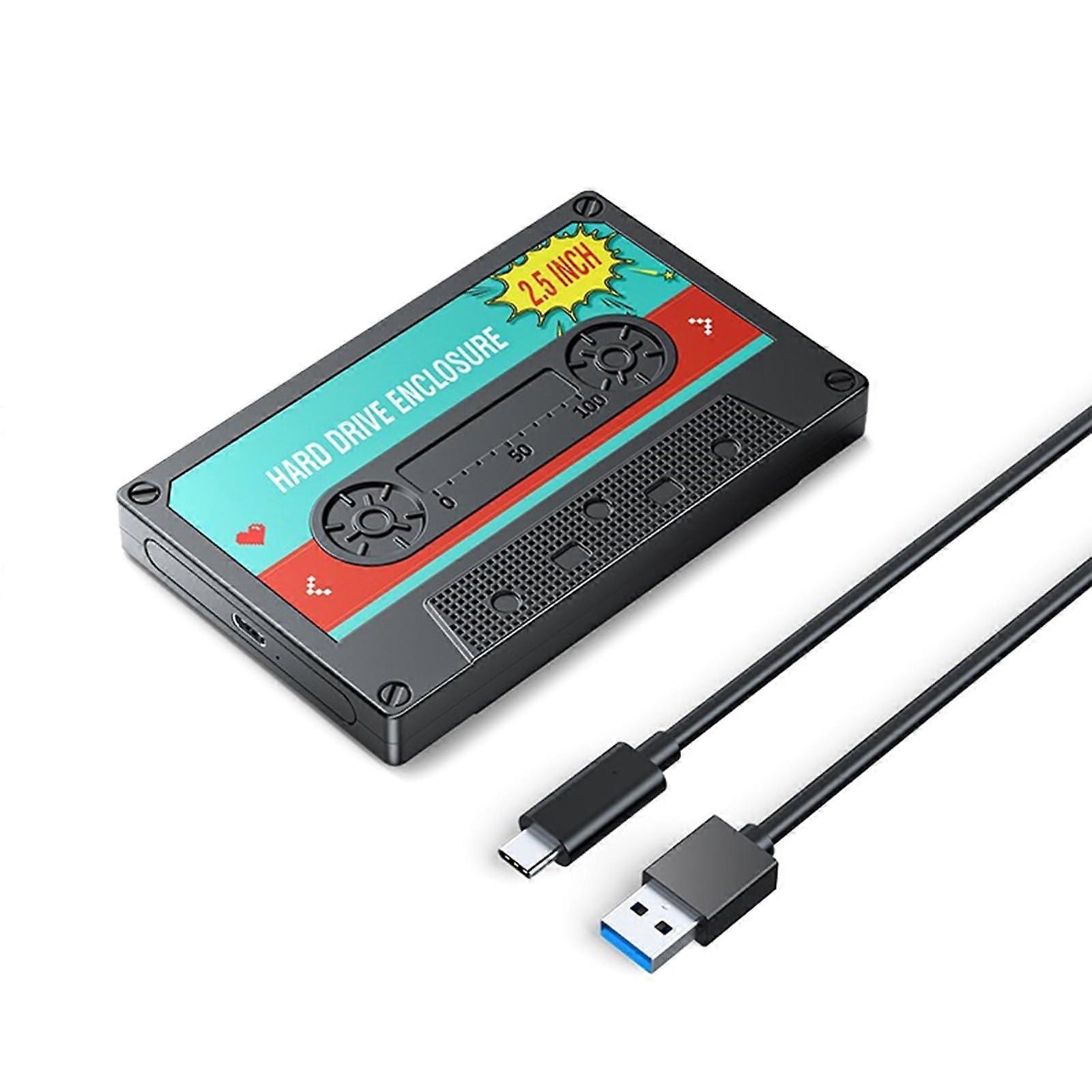 2.5 Inch USB C External Hard Drive Enclosure USB 3.0 Shockproof Case for Speed Data Transfer
