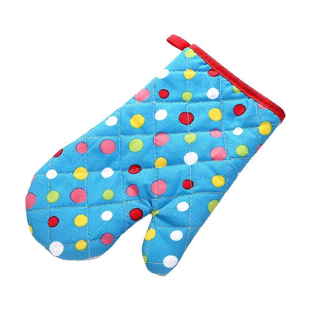 Blue Heat Resistant Oven Mitts for Baking with Thick Padding and Comfortable Soft Grip