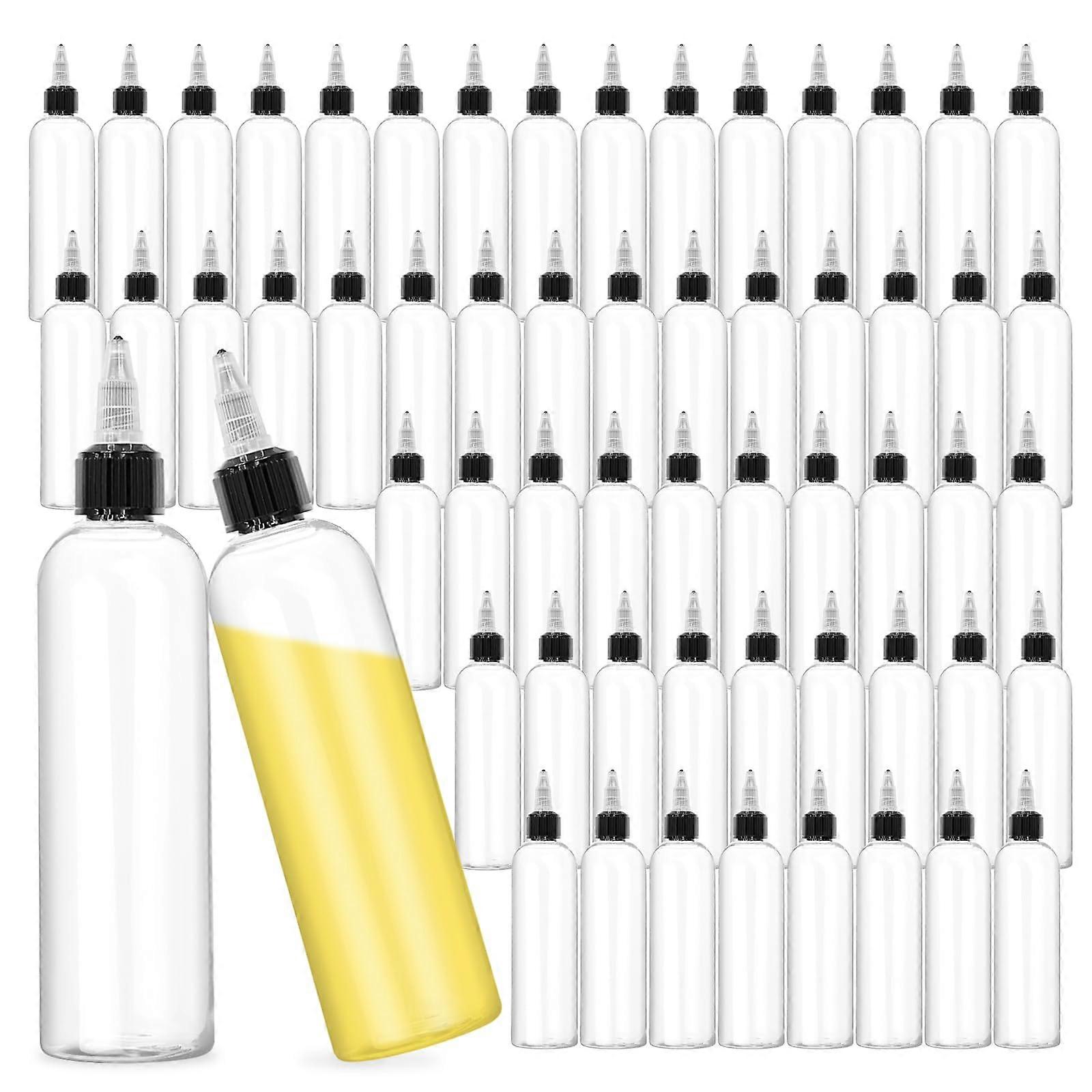 100 Pack 4 oz Plastic Squeeze Bottles Bulk for Liquids, Durable Easy Squeeze Condiment Bottles Ref:4029