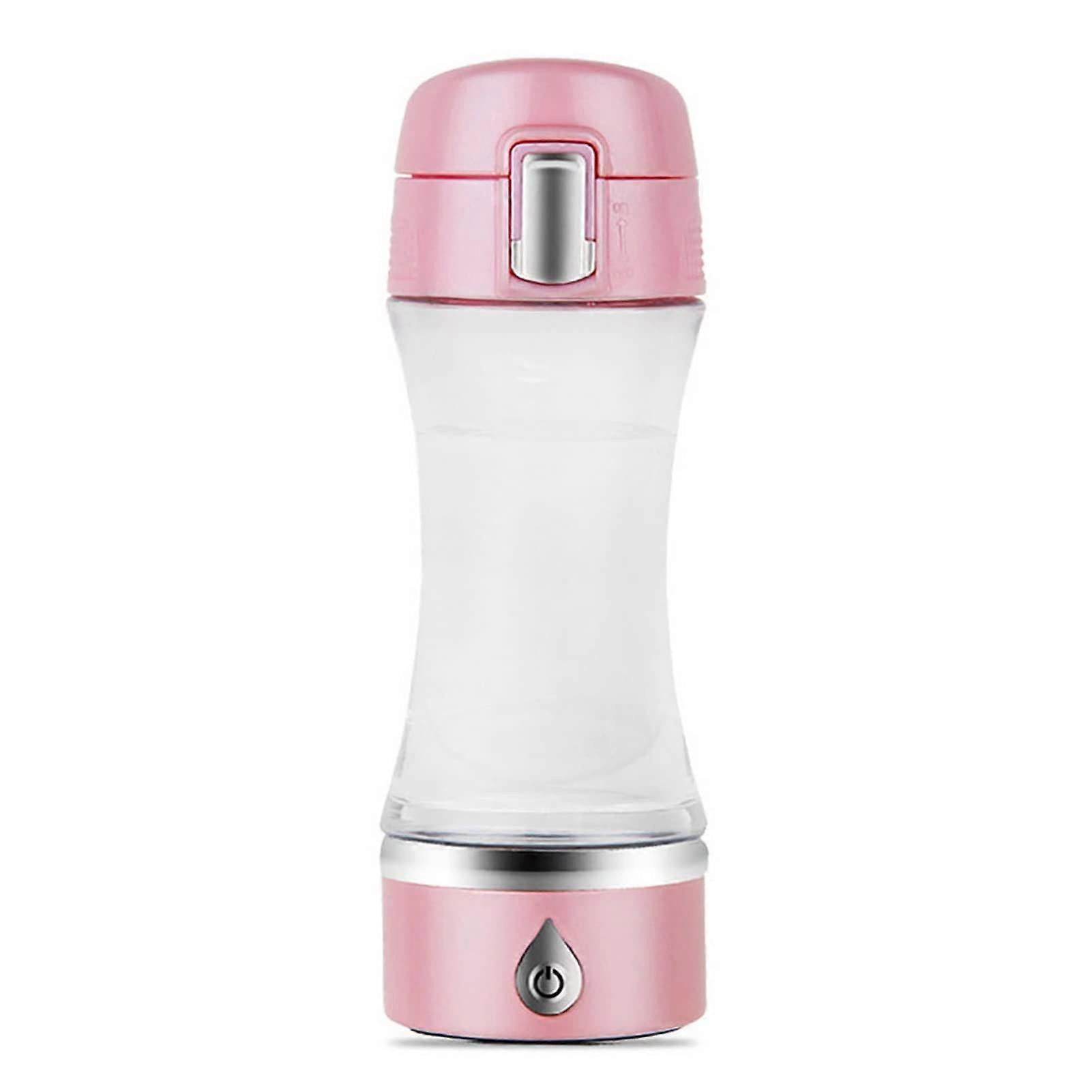 Hydrogen Water Bottle USB Rechargeable SPE PEM Generator  Hydrogen Concentration 380ml Pink