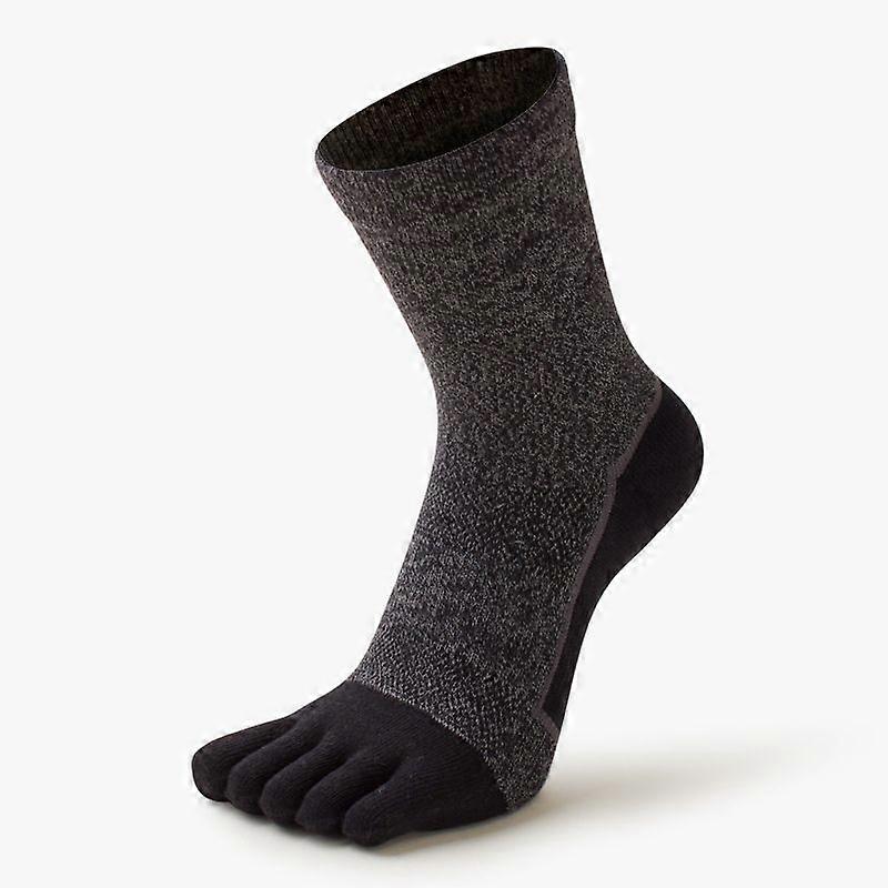 5pcs Men's Thickened Mid-Calf Toe Socks, Warm Socks for Autumn & Winter