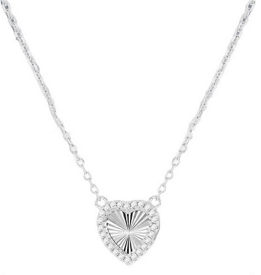 KJ Beckett Rainbow Heart Adjustable Necklace - Silver