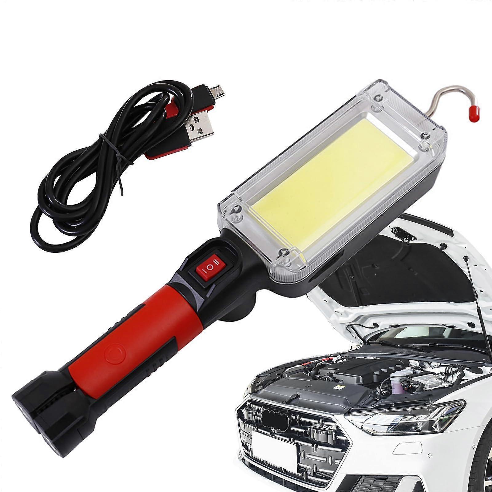 LED Work Light with Magnetic Base, USB Rechargeable Camping Lamp, Adjustable Brightness Torch