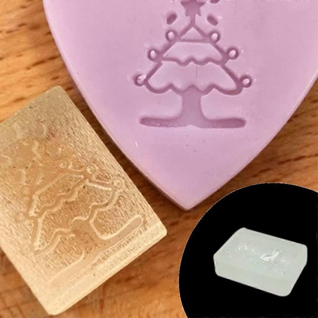 Christmas Soap Stamp Clear Acrylic with Christmas Craft Patterns for Handmade Soap Embossing