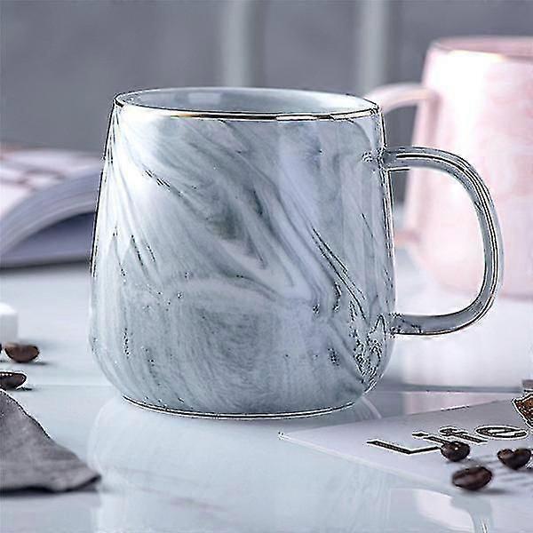 Luxury Marble Pattern Ceramic Mug Gold Plated With Handle Mugs