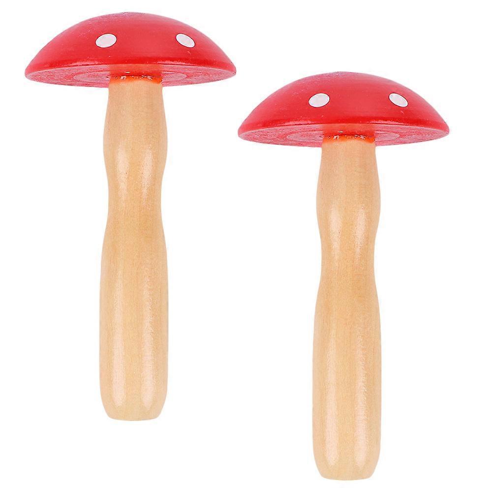 Red Wooden Darning Tool for DIY Use 2Pcs Mushroom Sewing Tool Set