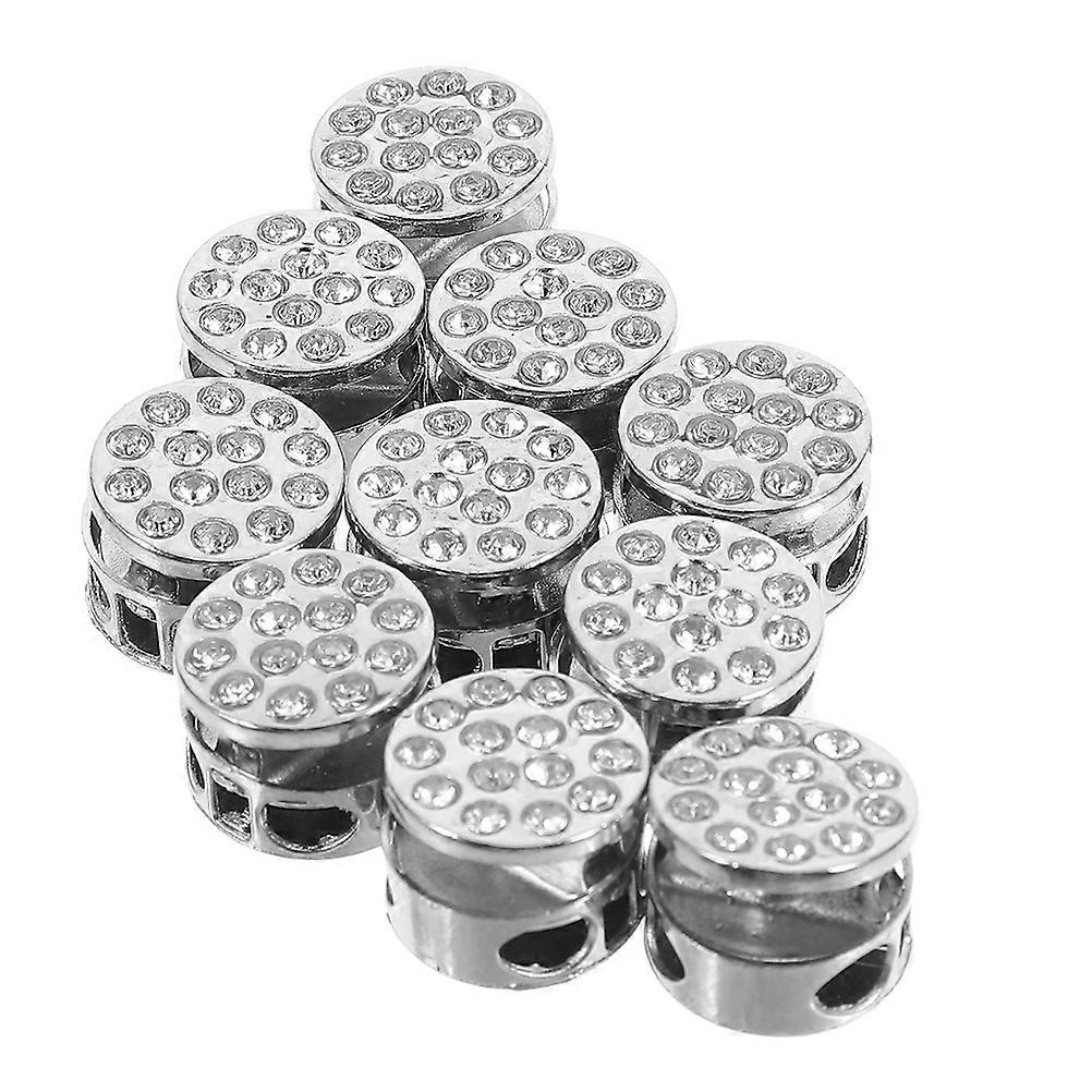 12Pcs Metal Spring Elastic Fastener Toggles for Drawstring Silver Locks