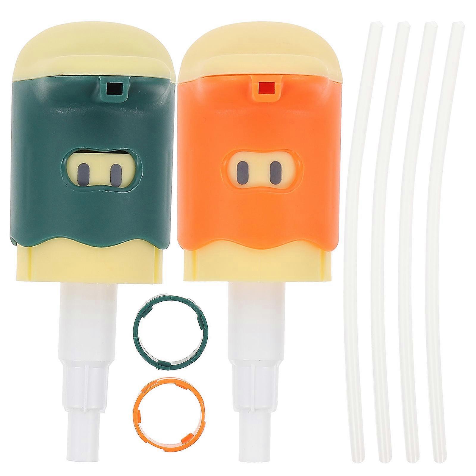 2Sets Oyster Sauce Dispenser Press-Type Bottle Nozzle for Kitchen Essentials