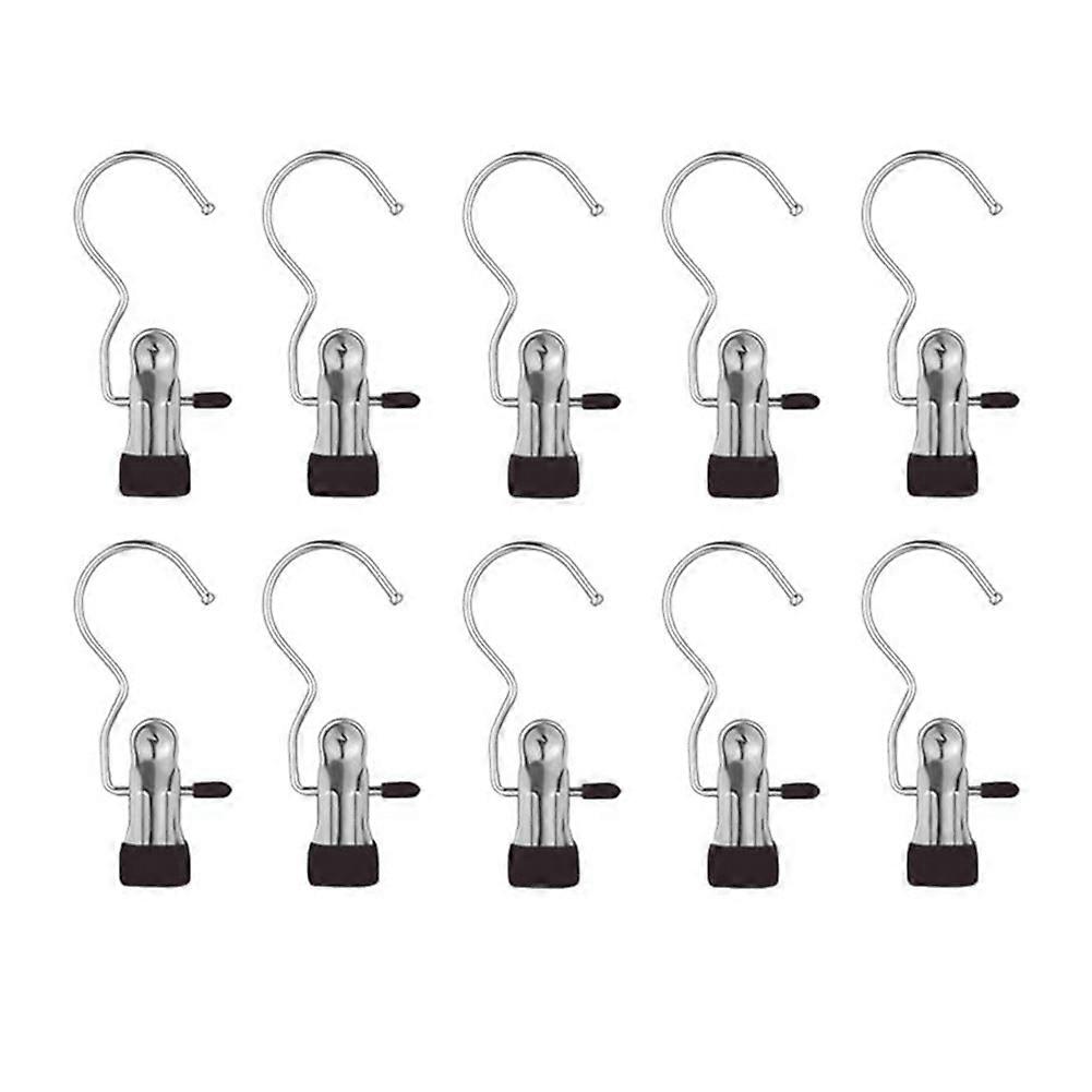 Laundry Hooks Hanging Clip Clothes,Hat Pants Towel Black 10PC