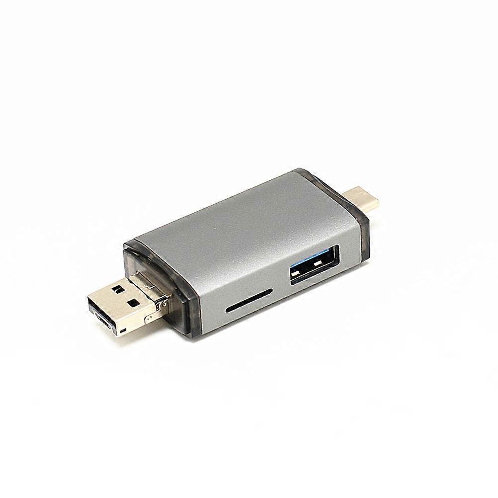 6 in 1 Type-C Otg Reader USB Port for Computer Multifunction Light Grey