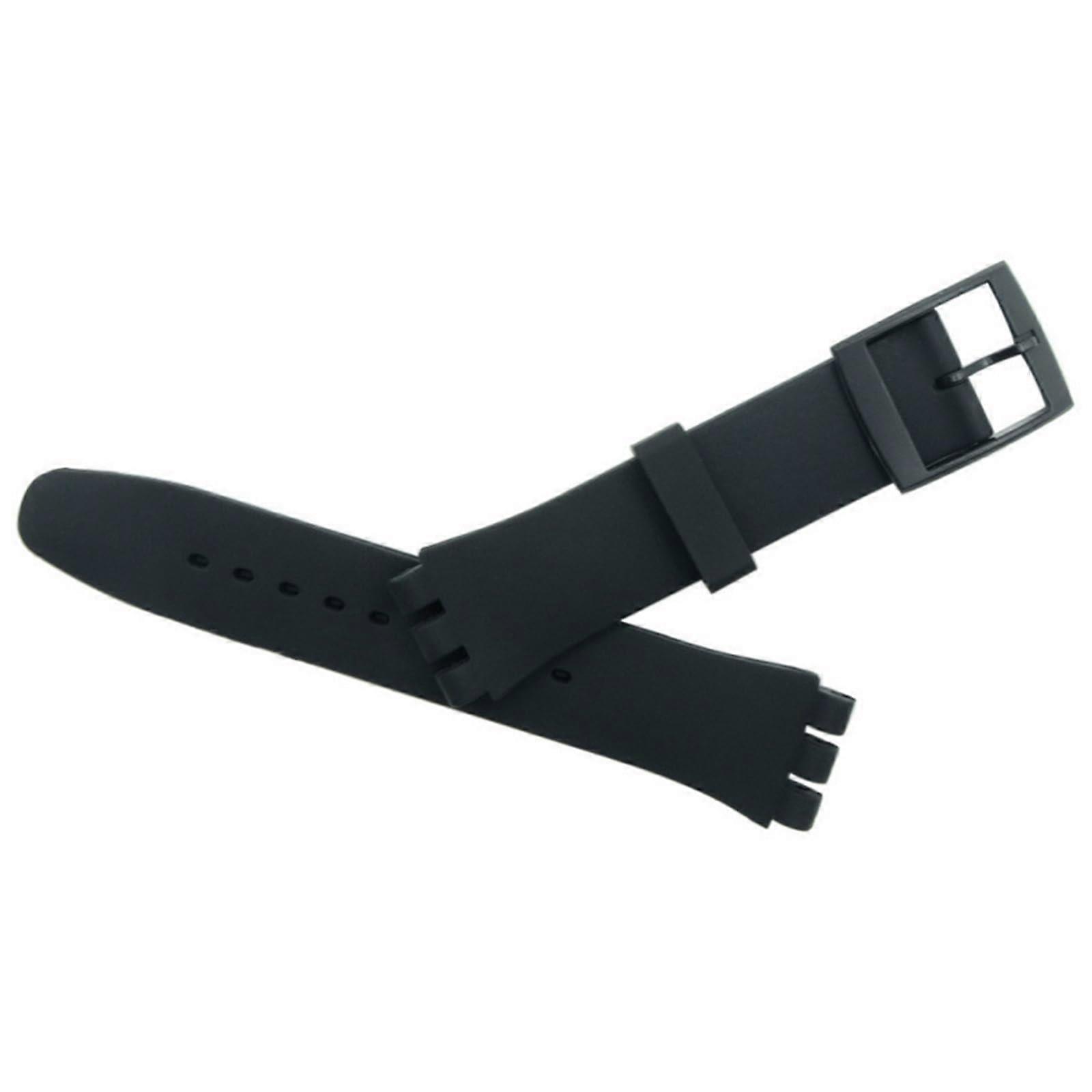 Black Breathable Textile Watch Replacement Band, Adjustable Durable Fabric Strap 19mm