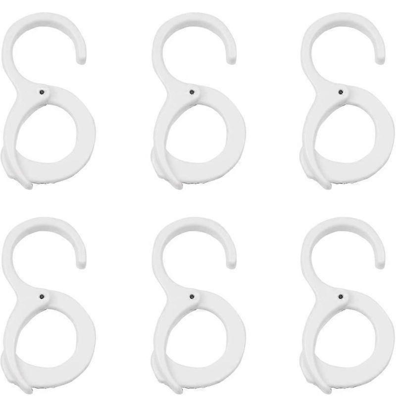 6 pcs multifonction clip crochets suspendus, blanc