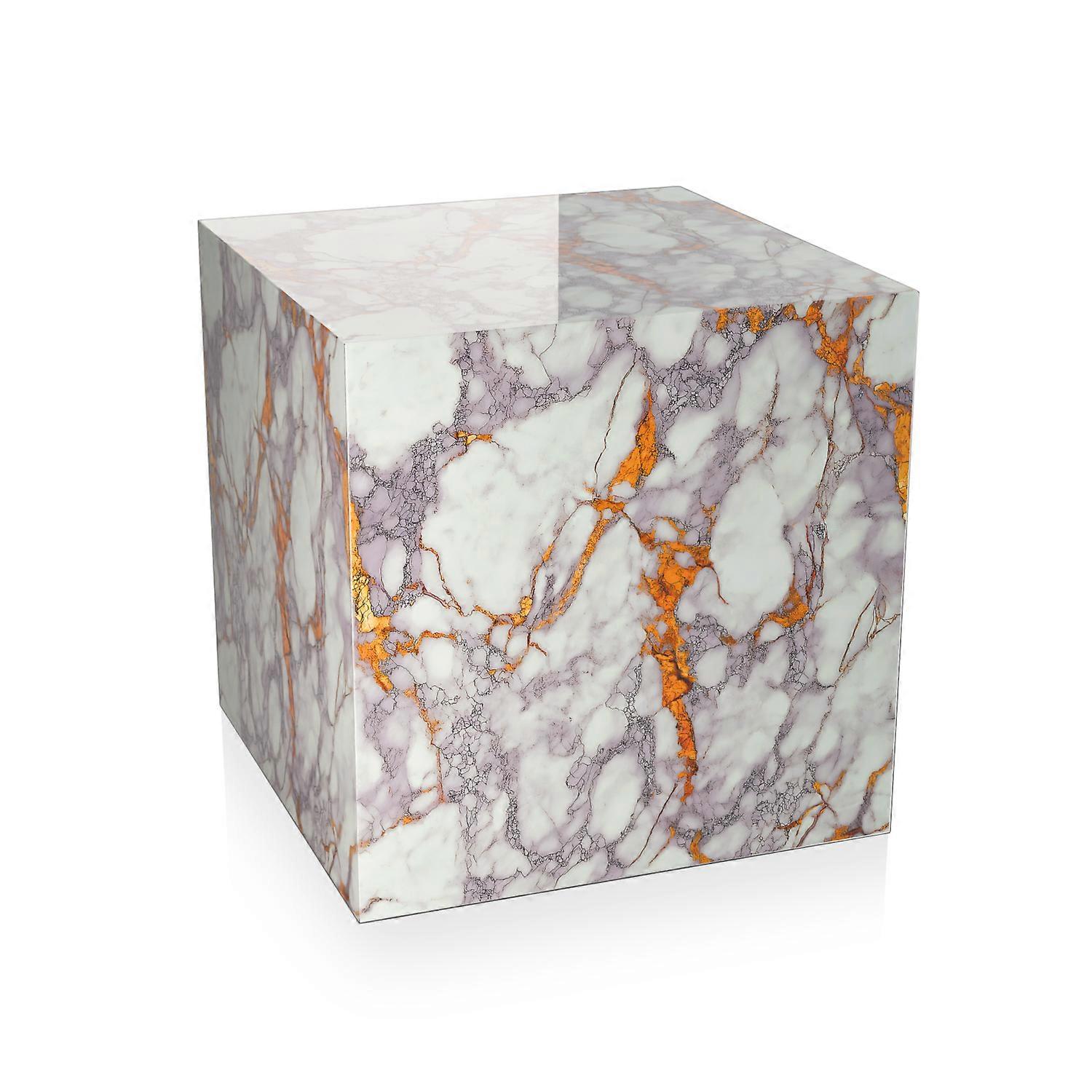 Table 'Marble Cube Gold Veining'