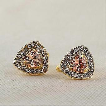 Men's shirt cufflinks, triangular crystal French-style rhinestone cufflinks, crystal cufflinks, alloy