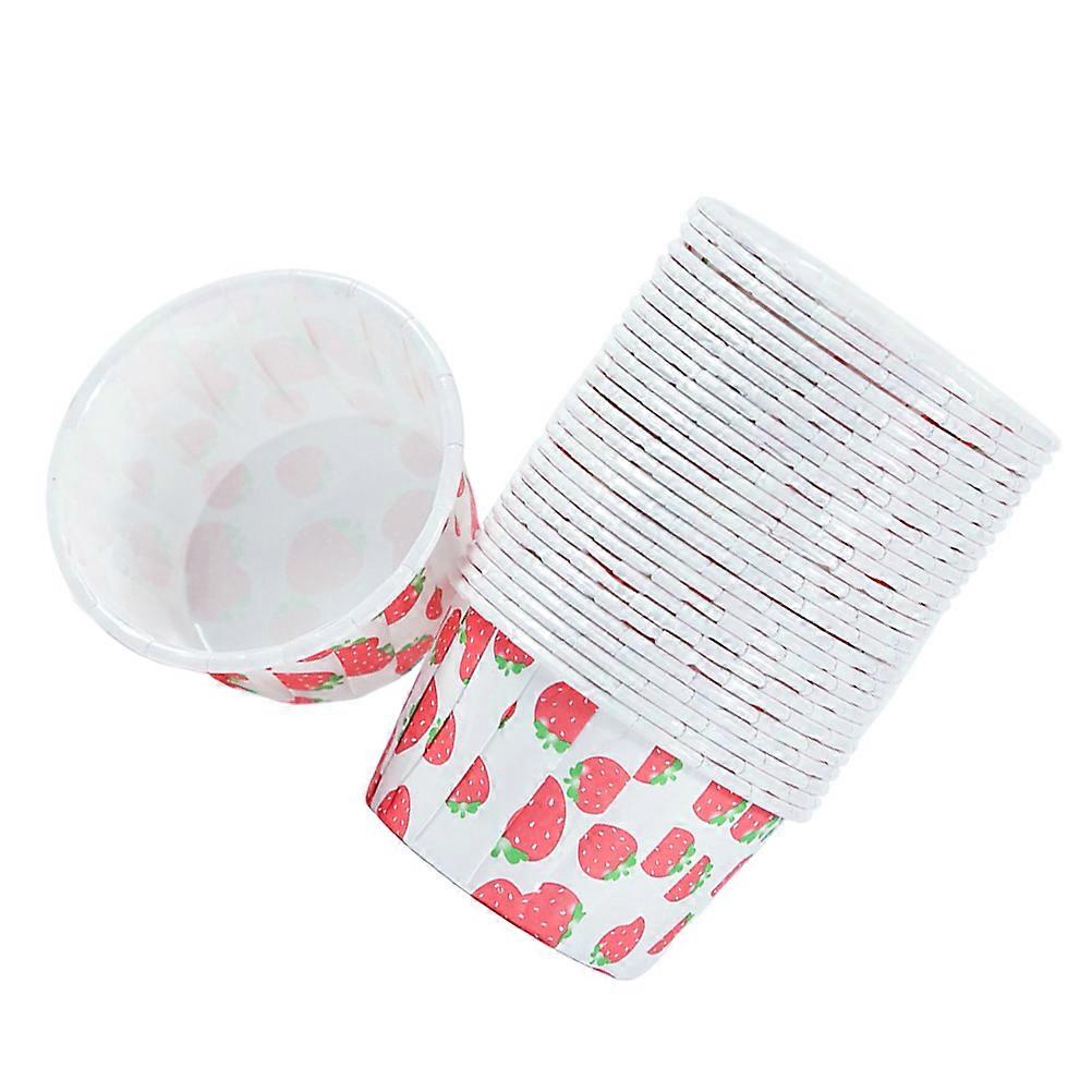 Strawberry Pattern Egg Cake Paper Cups for Home 100Pcs Dessert