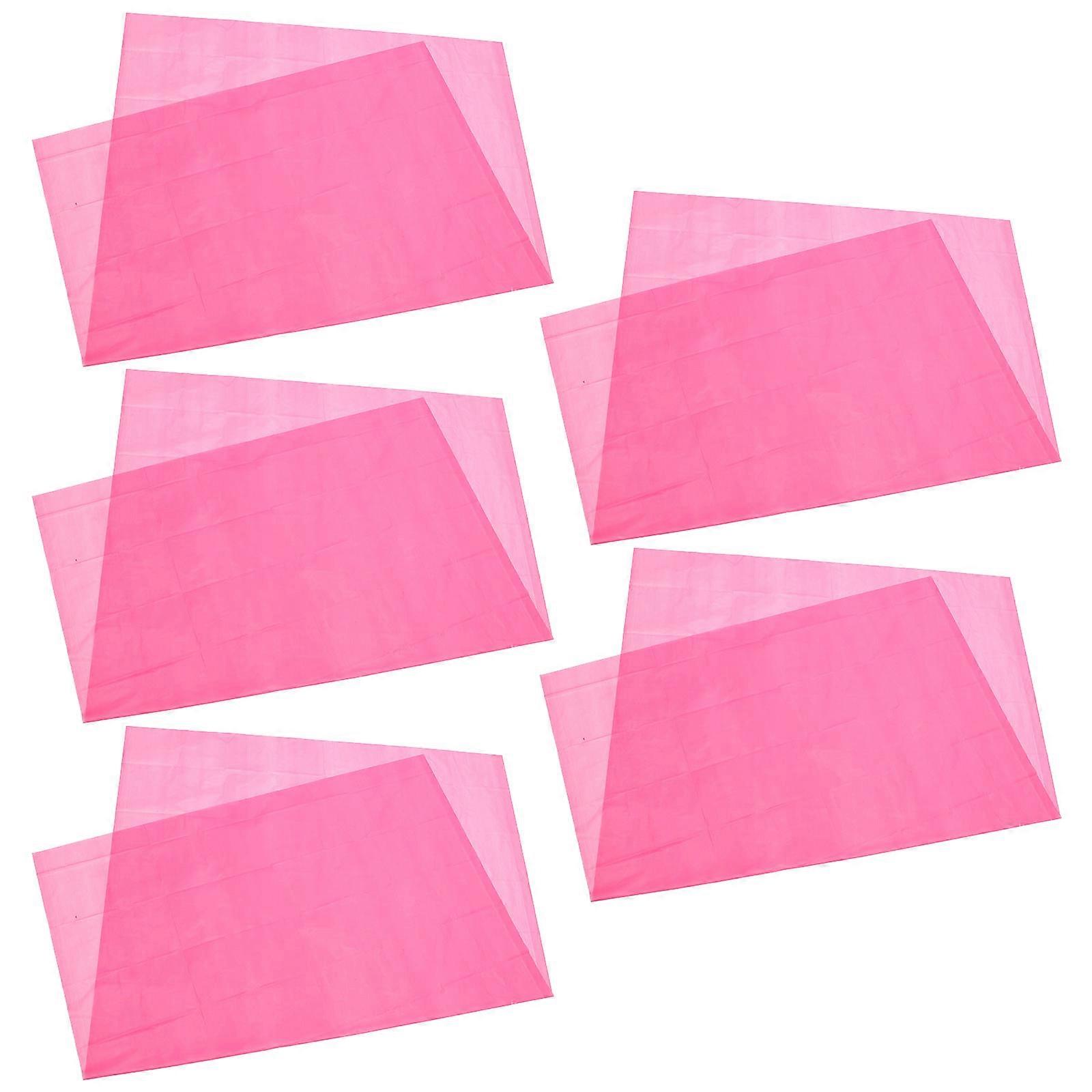Rectangular Tablecloth Plastic Tablecloths for Party Use 10Pcs Set Rosy