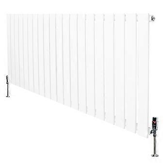 Flat Single Column Radiator 600mm x 1400mm & TRV Chrome Valves Modern Designer Single Panel Central