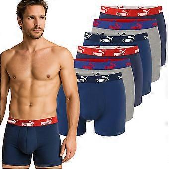 Cuecas Boxer Puma Masculinas, Pacote com 6, Algodão Sodalite Azul, Tamanho M