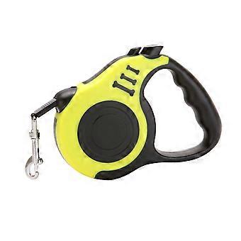 Cable de tracción para mascotas Cable de transporte de cuerda de tracción seguro y flexible automático para perros (5 m, amarillo)