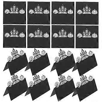 Lot de 50 marque-places pour table : cartes d'invitation creuses pour fête d'Halloween - cartes de tente pour noms d'invités de mariage