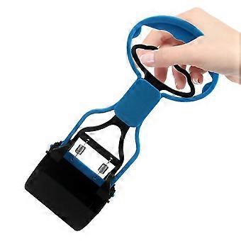 Dog poop grabber, pet waste tongs for dogs cats, foldable with long handle for garden, home, lawn, camping more, blue. QD
