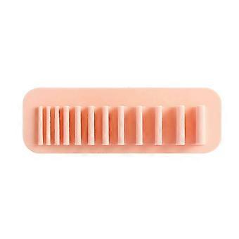 2026 Suitable Wall-mounted Makeup Brush Holder with Suction Silicone Air Drying Makeup Brush Rack Beauty Tools