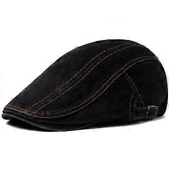 Hattar för män, jeansmönstrade beret. Sommarhattar för kvinnor, avslappnade, enfärgade, retroinspirerade "newsboy"-hattar. Retro, litterära kepsar. Kepsar med skärm, målarhatt. Boina.