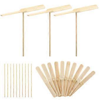 10 pcs voando madeira libélula brinquedo madeira libélula mão esfregar brinquedo libélula hélice brinquedo para crianças