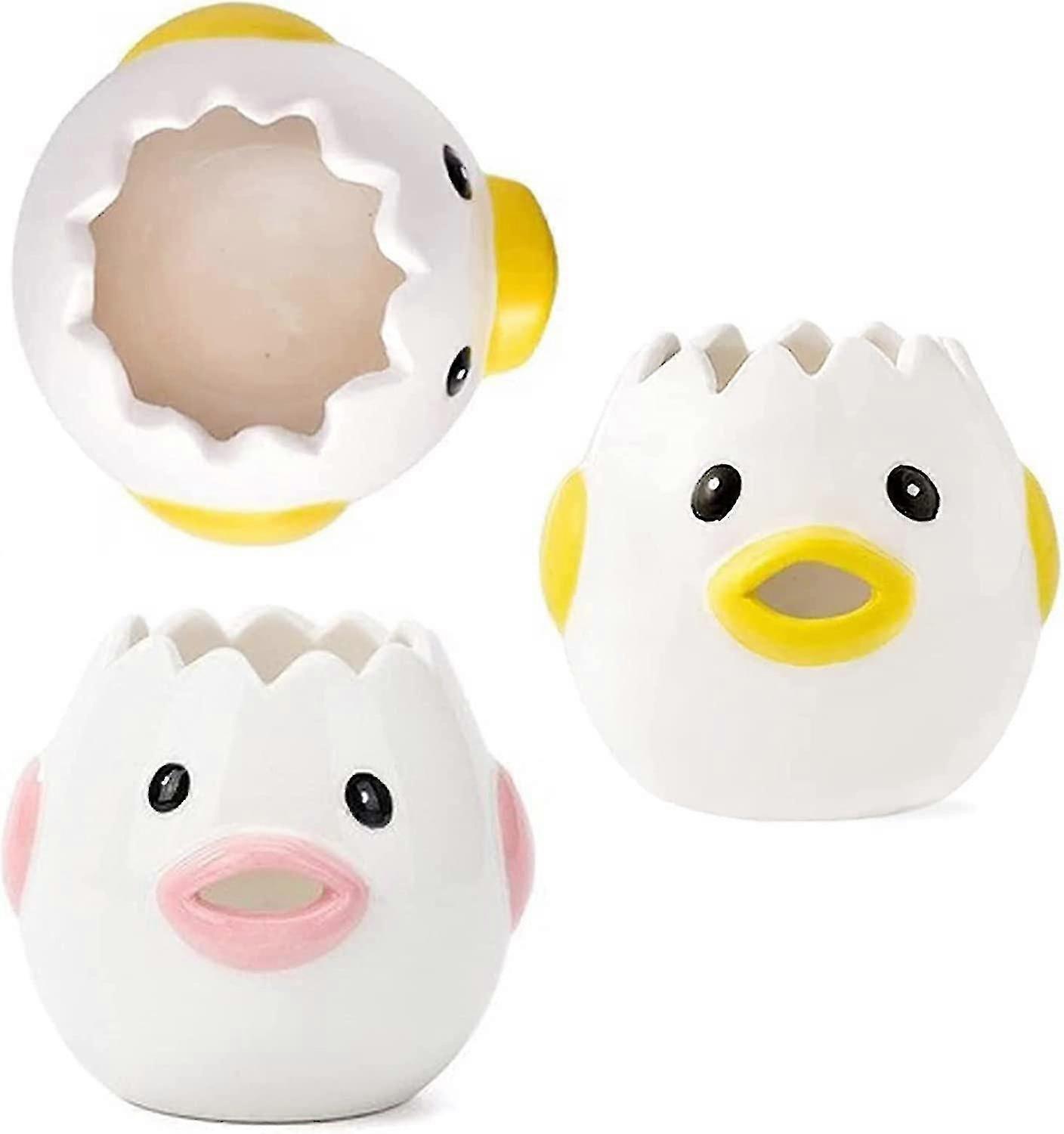 2pcs Egg Separator Egg Yolk White Separator,( Pink+ Yellow)