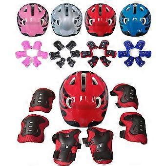 7Pcs Kids Helmet Pad Set, Skateboard Knee Pads, Kids Protective Gear Set Adjustable for Girl Boy Kids Helmet Elbow Pads Wrist Guards for Sport Cycling