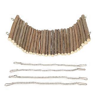 Balanoire en bois pour hamster, grand espace naturel, balanoire pour hamster avec chane de suspension pour souris, perroquets, 15 x 35 cm