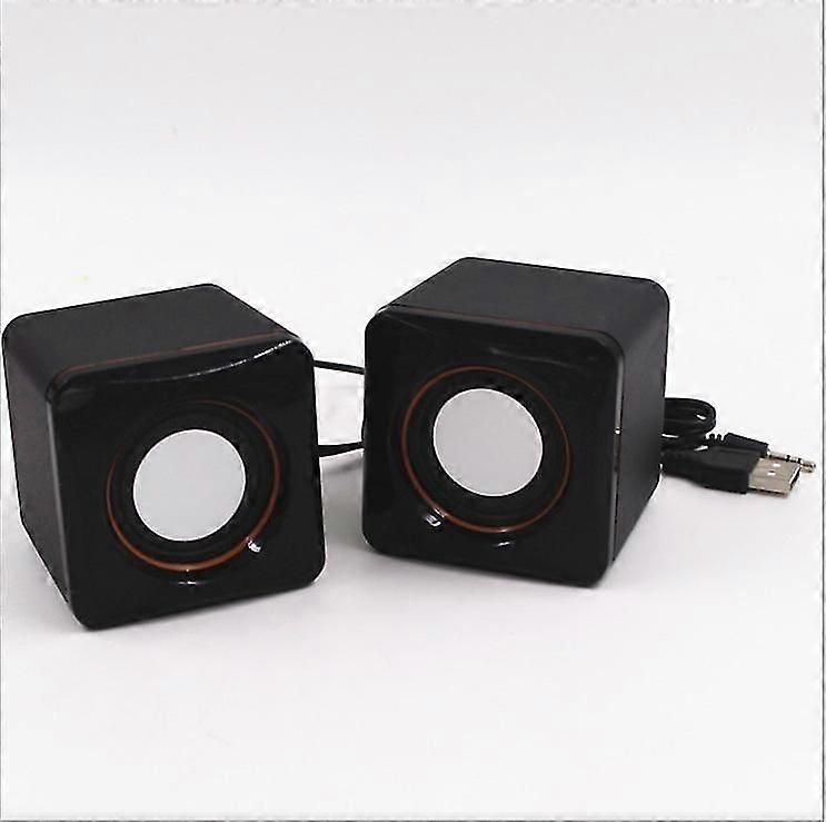 Mini USB Wired Computer Speakers, Stereo Sound, Portable Desktop Multimedia Speaker for PC Laptop Notebook, 2-Pack