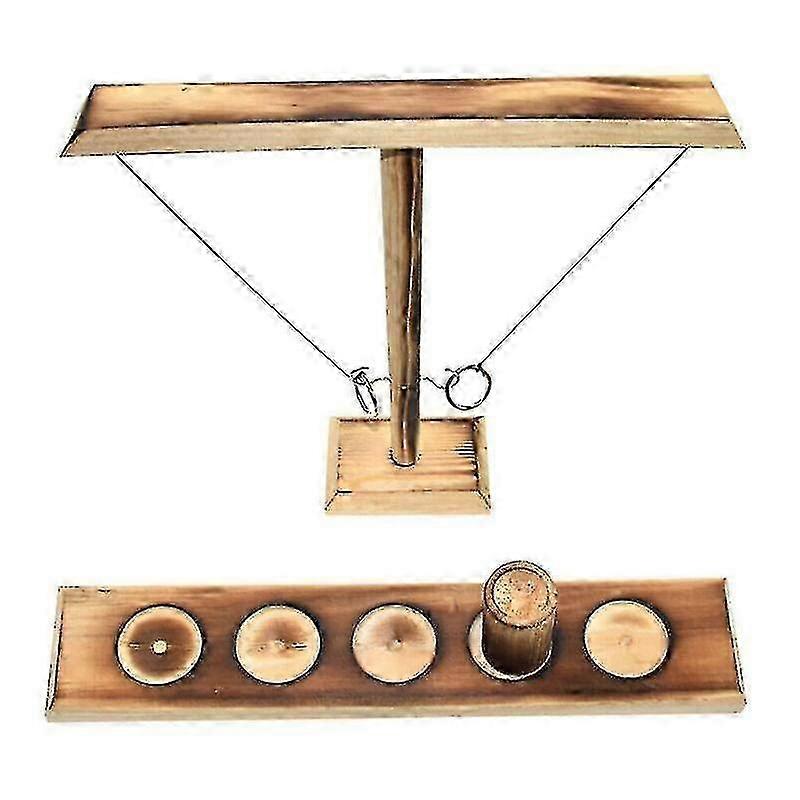 Wooden Hook Ring-toss Battle Bars Game Quick-paced Handmade Interactive