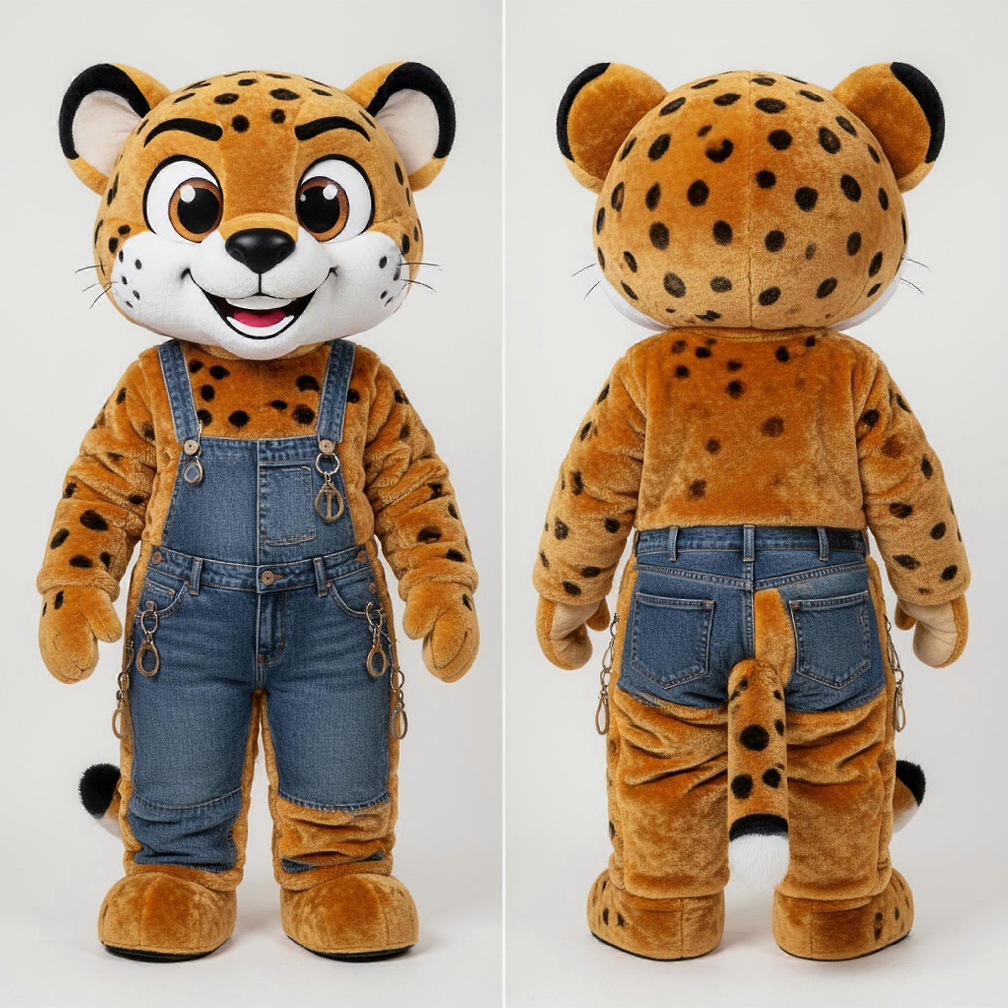 MASTICOT Amber Brown Cartoonish Cheetah Mascot