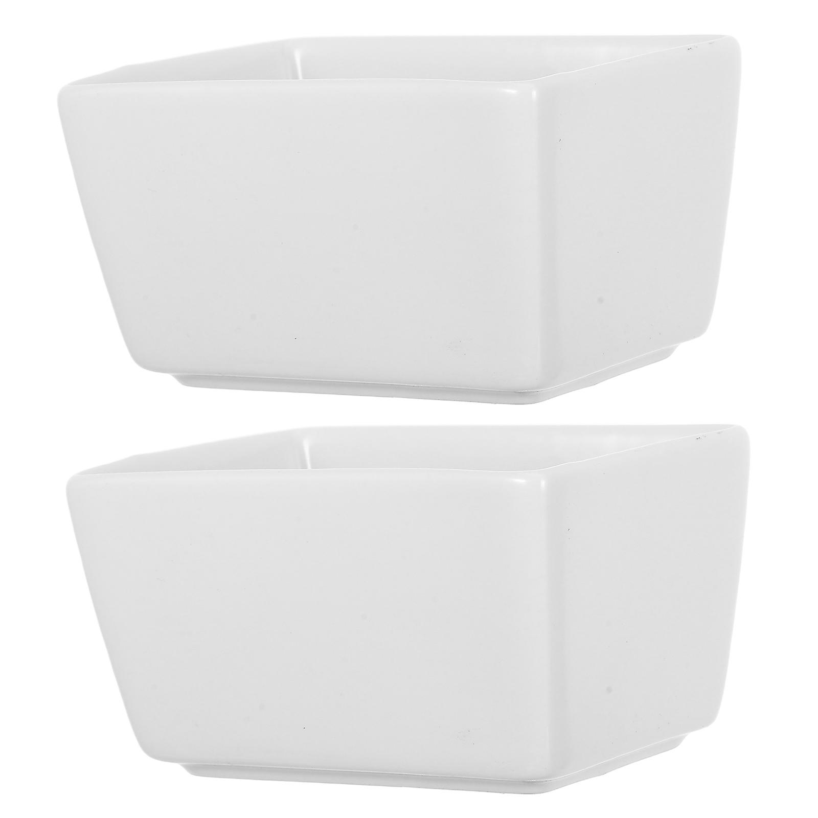 White Ceramic Sugar Container for Storage 4Pcs Rectangular Sugar Holder