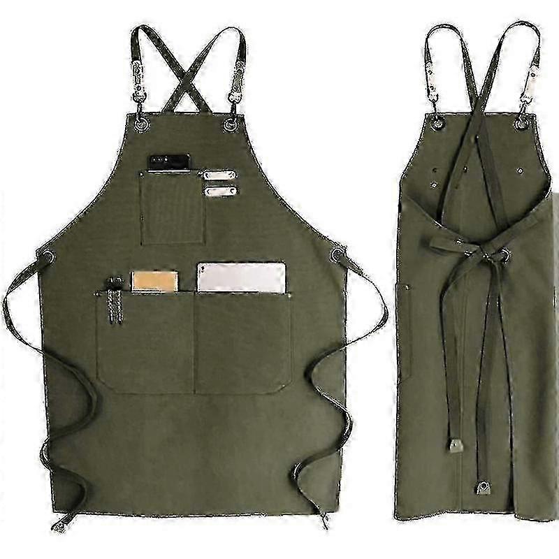 Adjustable Cross Back Cotton Bib Apron