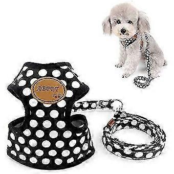 YOITEA Polka Dot Kleines Hundegeschirr Verstellbar Kein Zug Mesh Gepolsterte Weste Leine Set Haustier Welpe Katze Easy Control Leinengurt
